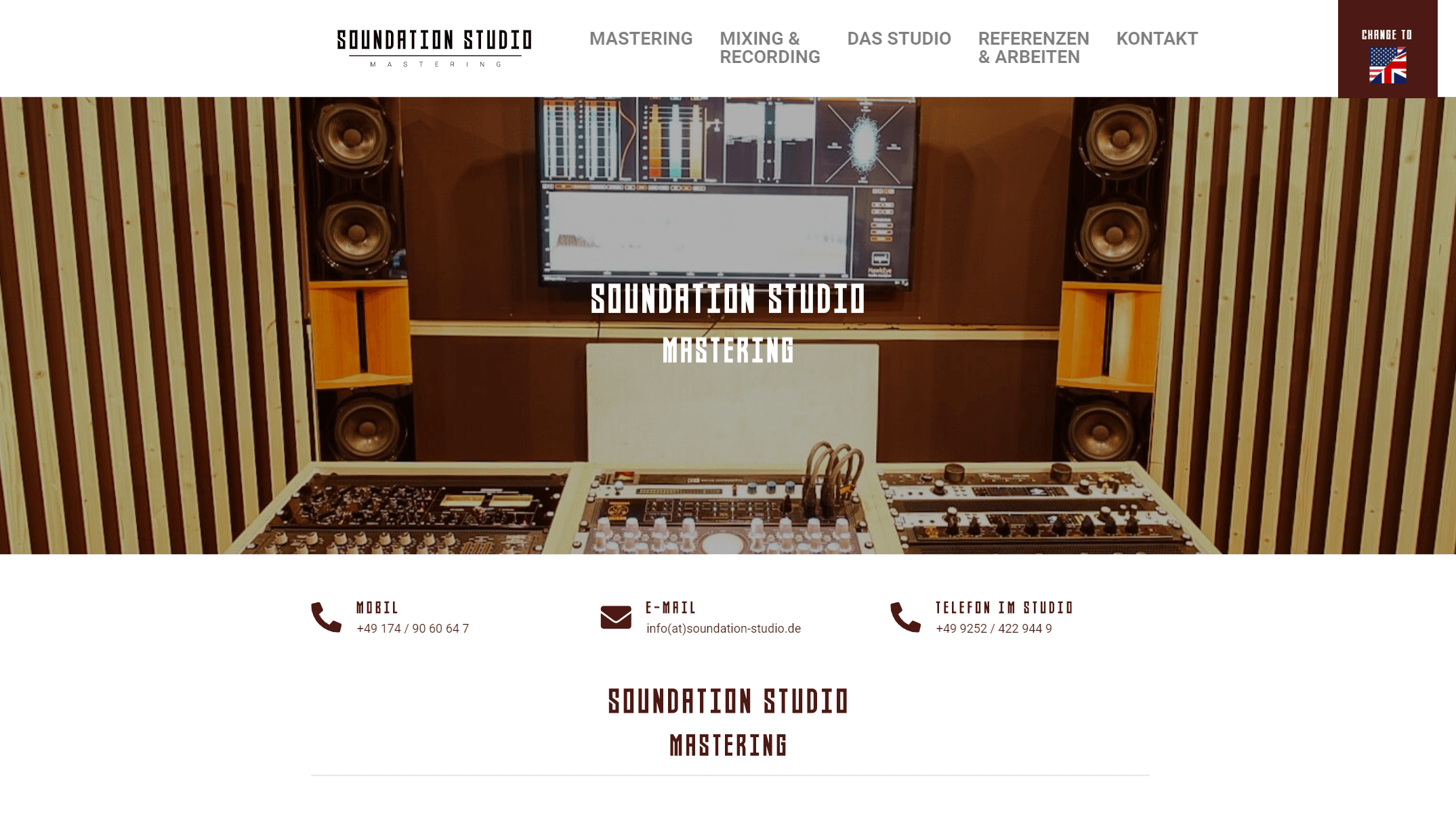 Website von Thomas Feilner, Soundation Studio Mastering